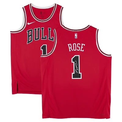 Derrick Rose Chicago Bulls Autographed Red Nike Icon Edition Swingman Jersey