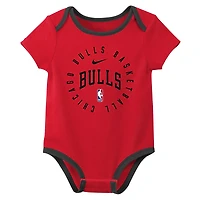 Infant Nike Chicago Bulls Three-Pack Bodysuit Set