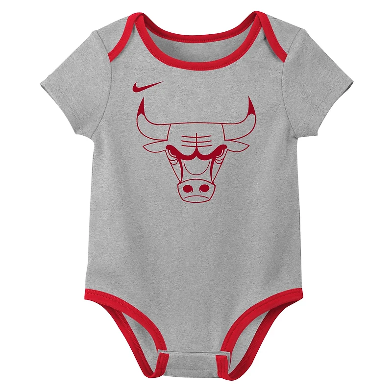 Infant Nike Chicago Bulls Three-Pack Bodysuit Set