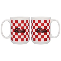 Logo Brands Chicago Bulls 2-Pack 15oz. Checkered Wordmark Mug Set