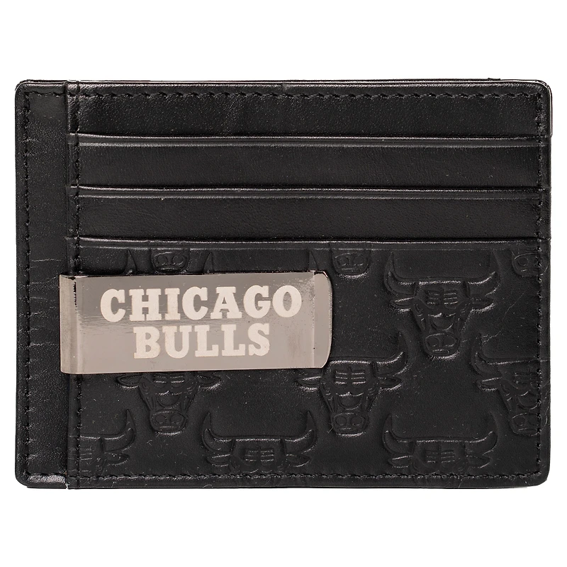 Portefeuille Lusso noir Chicago Bulls Sanford avec poche avant et pince à billets