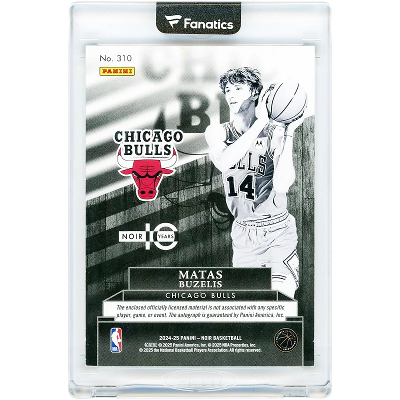 Matas Buzelis Chicago Bulls Autographed 2024-25 Panini Noir B&W Relic #310 #34/99 Rookie Card