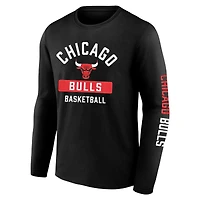 Men's Fanatics  Black Chicago Bulls Long Sleeve T-Shirt