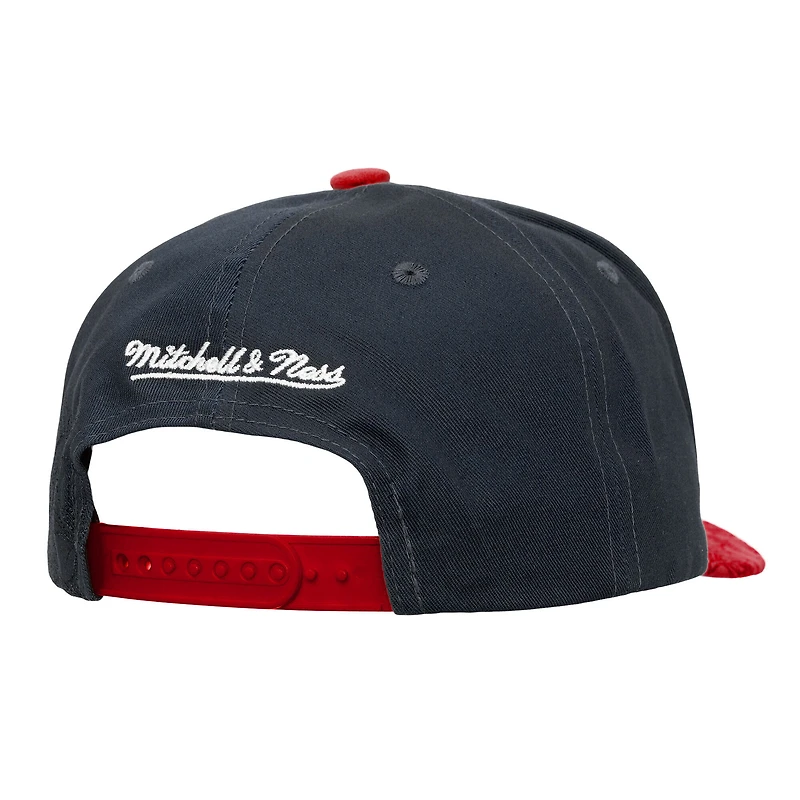 Men's Mitchell & Ness  Black/Red Chicago Bulls May Flowers Adjustable Hat