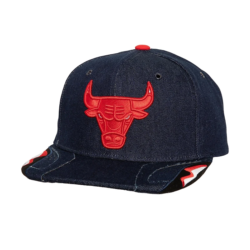 Casquette snapback Chicago Bulls Day 6 en denim Mitchell & Ness pour homme