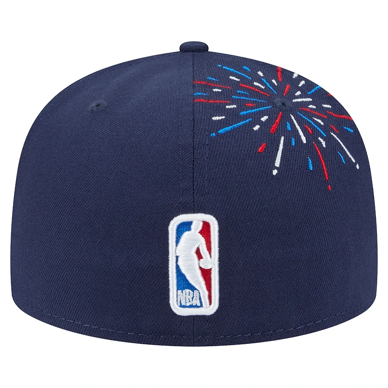 Men's New Era Navy Chicago Bulls Americana Fireworks 59FIFTY Fitted Hat