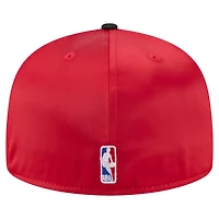 Men's New Era  Red/Black Chicago Bulls Throwback Satin Vintage Pin Two-Tone 59FIFTY Fitted Hat
