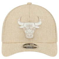 Men's New Era  Tan Chicago Bulls Injection Woven A-Frame 9FORTY Adjustable Hat