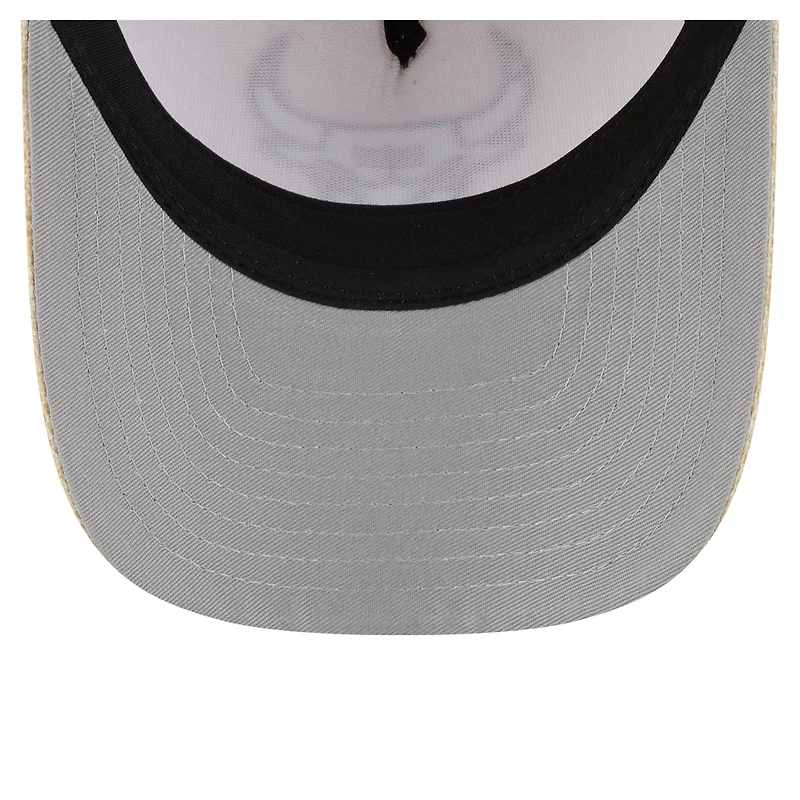 Men's New Era Tan Chicago Bulls Injection Woven A-Frame 9FORTY Adjustable Hat