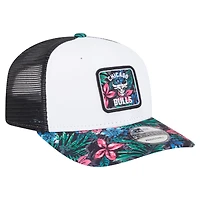 Men's New Era  White Chicago Bulls Floral 9SEVENTY Adjustable Hat