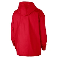 Veste à capuche Nike Red Chicago Bulls Courtside Premium Club Anorak quart de zip pour homme