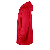 Veste à capuche Nike Red Chicago Bulls Courtside Premium Club Anorak quart de zip pour homme