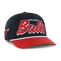 Men's '47 Black/Red Chicago Bulls Dropshadow Rope Hitch Adjustable Hat