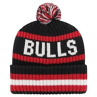 Men's '47 Black Chicago Bulls Bering Cuffed Knit Hat with Pom