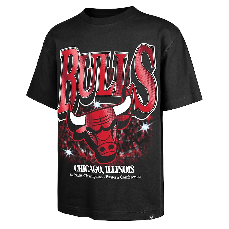Men's '47 Black Chicago Bulls Past Champs Collection Flashbulb Foundation T-Shirt