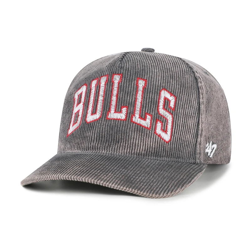 Chapeau à capuche ajustable Chicago Bulls Reclaim Snow Wash en velours côtelé anthracite pour homme, modèle 47.