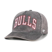 Chapeau à capuche ajustable Chicago Bulls Reclaim Snow Wash en velours côtelé anthracite pour homme, modèle 47.