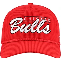 Men's '47  Red Chicago Bulls Double Header Sidepatch Cord Hitch Adjustable Hat