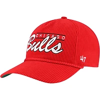 Men's '47  Red Chicago Bulls Double Header Sidepatch Cord Hitch Adjustable Hat