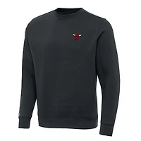 Men's Antigua Charcoal Chicago Bulls Victory Crewneck Pullover Sweatshirt