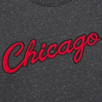 Men's Black Chicago Bulls Hardwood Classics Blackout Collection Snow Washed Pullover Sweatshirt