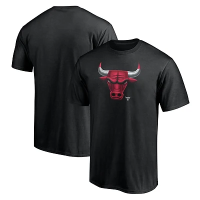 T-shirt noir pour homme avec mascotte des Chicago Bulls de minuit