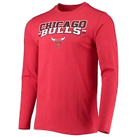 Ensemble de nuit pour homme avec t-shirt à manches longues et pantalon Concepts Sport Chicago Bulls noir/rouge