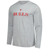 Men's Concepts Sport Red Chicago Bulls Regulate Long Sleeve T-Shirt & Plaid Pant Set
