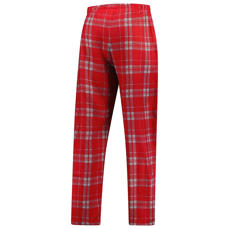 Men's Concepts Sport Red Chicago Bulls Regulate Long Sleeve T-Shirt & Plaid Pant Set