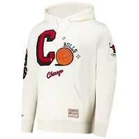 Sweat à capuche classique en chenille Chicago Bulls Sswagger pour homme, couleur crème