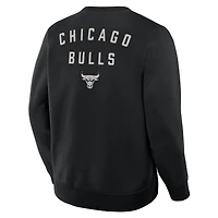 Men's Fanatics Black Chicago Bulls Crossover Collection Defensive Rotation Drill Premium Pullover Sweatshirt