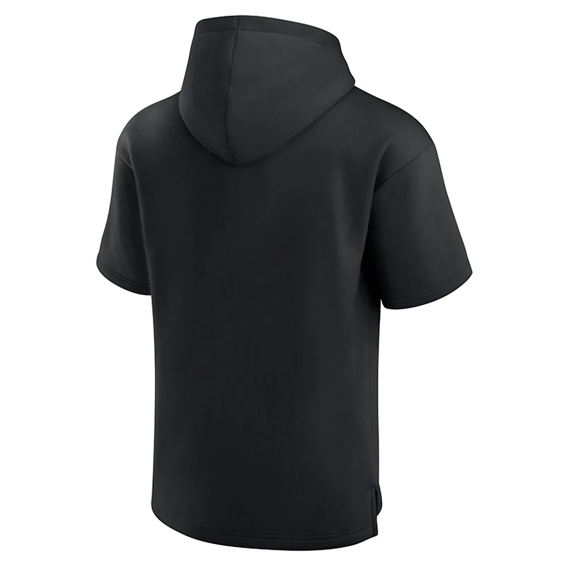 Sweat à capuche manches courtes Fanatics Black Chicago Bulls Elements Ready pour hommes