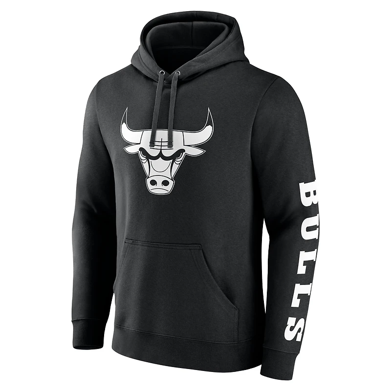 Men's Fanatics  Black Chicago Bulls Put Me Coach Fleece Pullover Hoodie