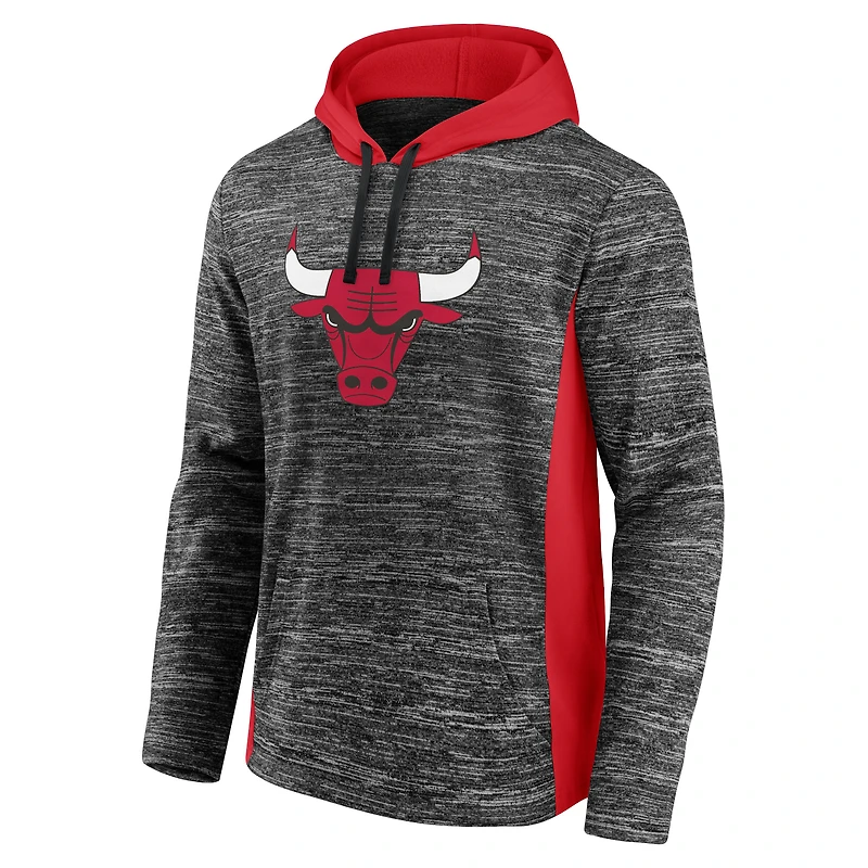 Men's Fanatics Charcoal Chicago Bulls Instant Replay Colorblock - Pullover Hoodie