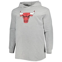 Men's Fanatics Heather Gray Chicago Bulls Big & Tall Pullover Hoodie