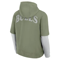 Men's Fanatics  Olive Chicago Bulls Elements Sleek Pullover Hoodie