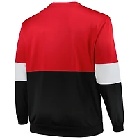 Men's Fanatics Red/Black Chicago Bulls Big & Tall Split Pullover Sweatshirt