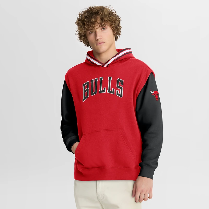 Men's Fanatics Red/Black Chicago Bulls Half Court Shot Clock Fastbreak Hoodie