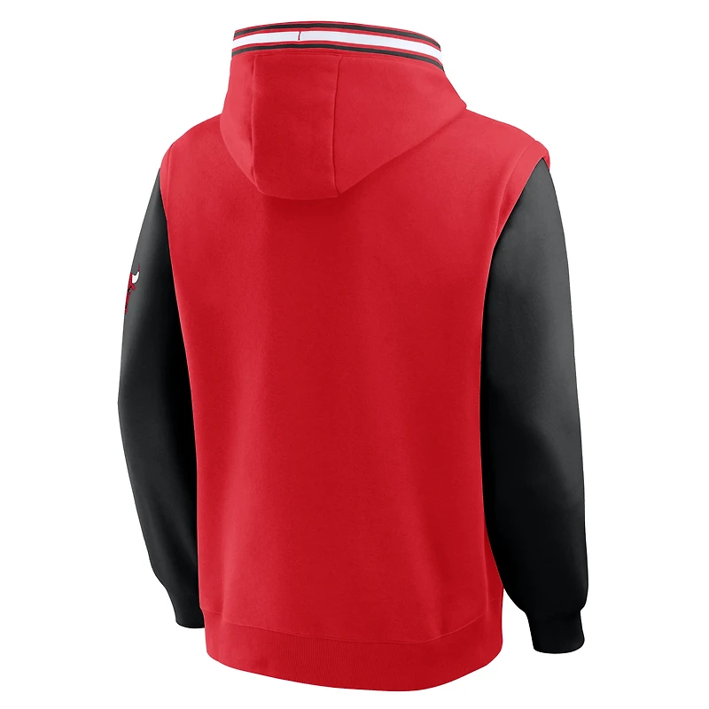 Men's Fanatics  Red/Black Chicago Bulls Half Court Shot Clock Fastbreak Hoodie