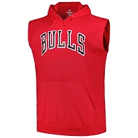 Sweat à capuche musclé en jersey Big & Tall Fanatics Red Chicago Bulls pour hommes