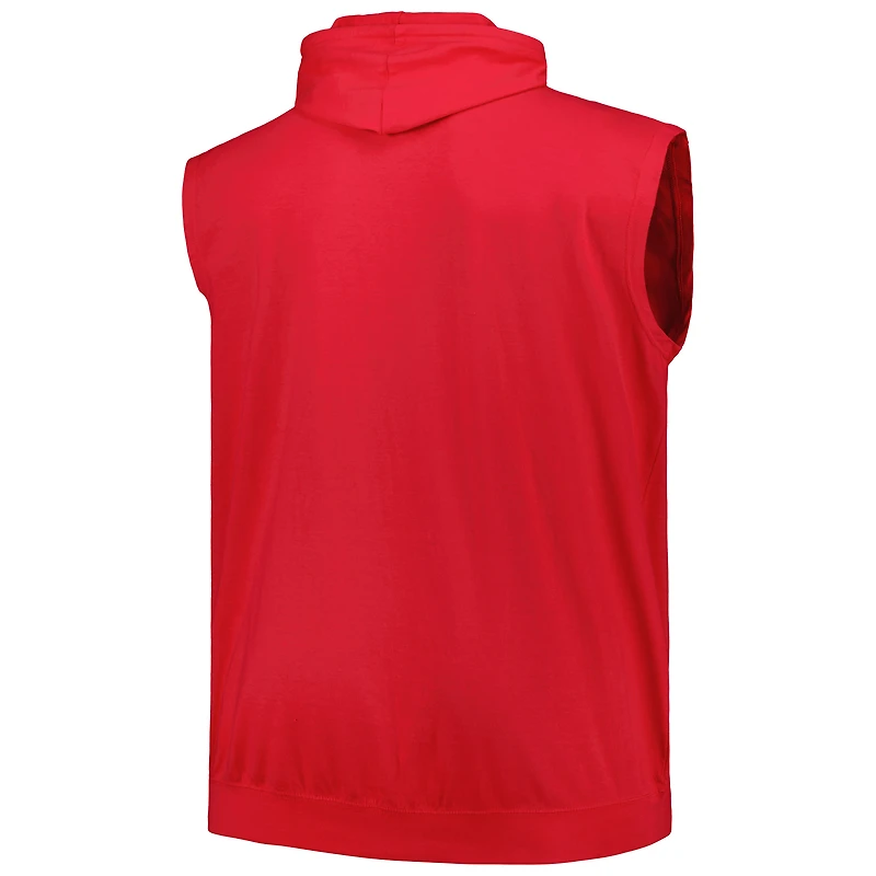 Sweat à capuche musclé en jersey Big & Tall Fanatics Red Chicago Bulls pour hommes