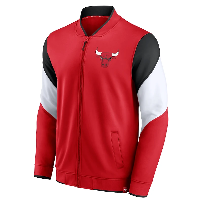 Fanatics Red Chicago Bulls Block Party League Best pour hommes - Veste de survêtement entièrement zippée