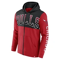 Men's Fanatics  Red Chicago Bulls Walk Off Fleece Full-Zip - Hoodie