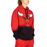 Maillot FISLL Red Chicago Bulls noir dip-dye pour homme - Chandail à capuchon