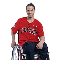 Maillot de baseball tendance adaptatif G-III Sports by Carl Banks Red Chicago Bulls pour homme