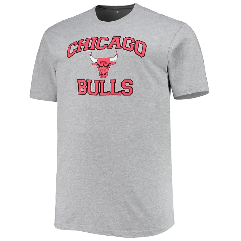 T-shirt gris chiné Chicago Bulls Big & Tall Heart Soul pour homme