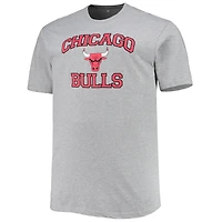 T-shirt gris chiné Chicago Bulls Big & Tall Heart Soul pour homme