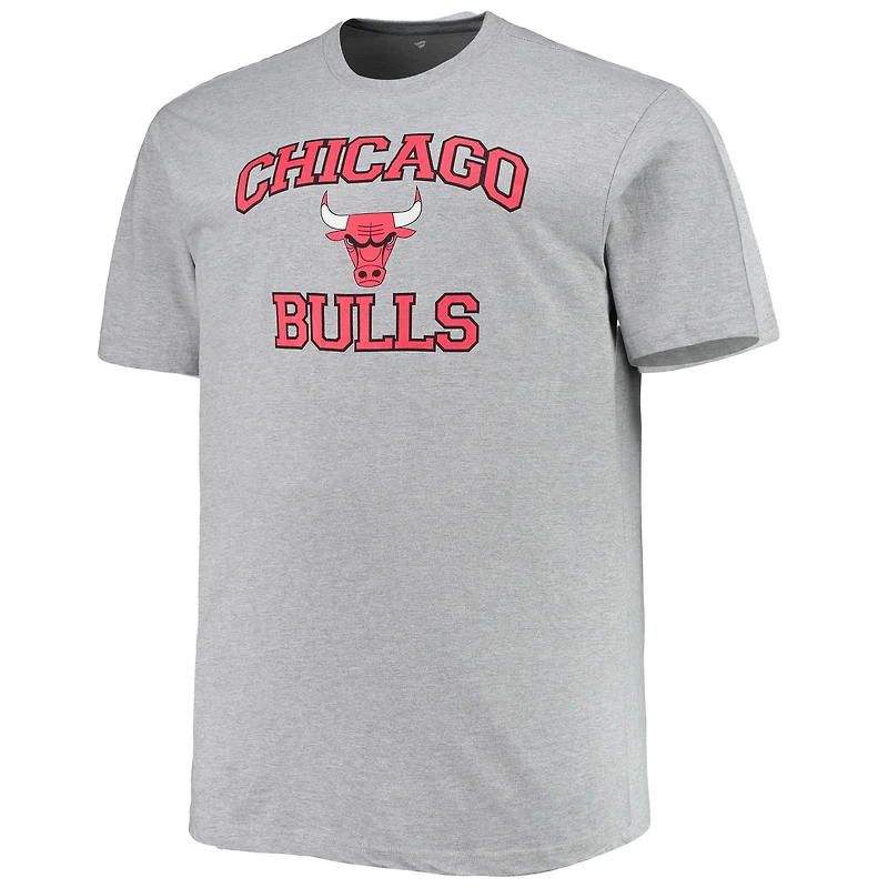 T-shirt gris chiné Chicago Bulls Big & Tall Heart Soul pour homme