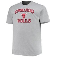 T-shirt gris chiné Chicago Bulls Big & Tall Heart Soul pour homme