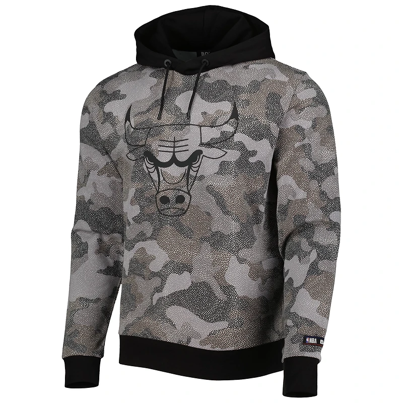 Men's Hugo Boss Black Chicago Bulls Camo Pullover Hoodie